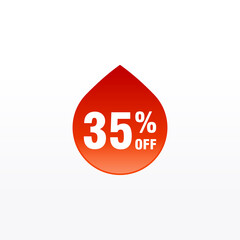 35 discount, Sales Vector badges for Labels, , Stickers, Banners, Tags, Web Stickers, New offer. Discount origami sign banner