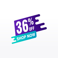 36 discount, Sales Vector badges for Labels, , Stickers, Banners, Tags, Web Stickers, New offer. Discount origami sign banner