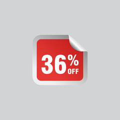 36 discount, Sales Vector badges for Labels, , Stickers, Banners, Tags, Web Stickers, New offer. Discount origami sign banner