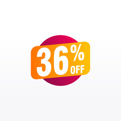 36 discount, Sales Vector badges for Labels, , Stickers, Banners, Tags, Web Stickers, New offer. Discount origami sign banner