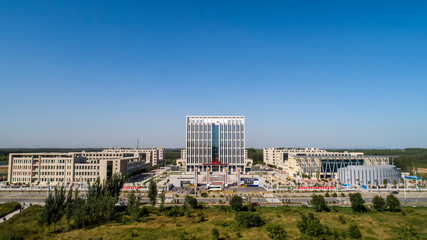 Obraz premium Top view of Luannan No. 1 Middle School Campus, Luannan County, Hebei Province, China