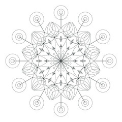 vector line art of round decorative mandala 