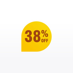 38 discount, Sales Vector badges for Labels, , Stickers, Banners, Tags, Web Stickers, New offer. Discount origami sign banner