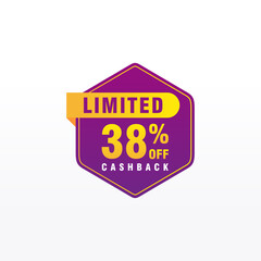 38 discount, Sales Vector badges for Labels, , Stickers, Banners, Tags, Web Stickers, New offer. Discount origami sign banner
