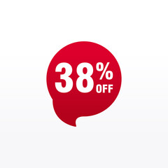 38 discount, Sales Vector badges for Labels, , Stickers, Banners, Tags, Web Stickers, New offer. Discount origami sign banner