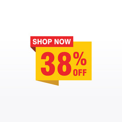 38 discount, Sales Vector badges for Labels, , Stickers, Banners, Tags, Web Stickers, New offer. Discount origami sign banner