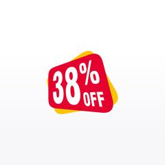 38 discount, Sales Vector badges for Labels, , Stickers, Banners, Tags, Web Stickers, New offer. Discount origami sign banner