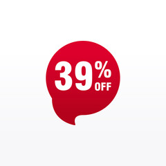 39 discount, Sales Vector badges for Labels, , Stickers, Banners, Tags, Web Stickers, New offer. Discount origami sign banner