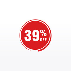 39 discount, Sales Vector badges for Labels, , Stickers, Banners, Tags, Web Stickers, New offer. Discount origami sign banner