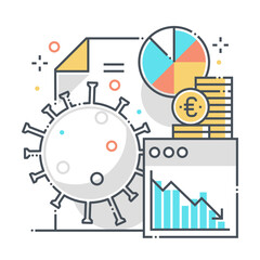 Economy related color line vector icon, illustration