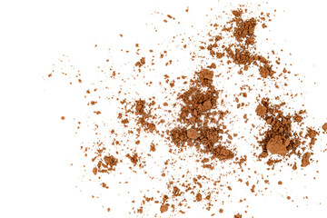 Cocoa powder isolated on white background