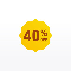 40 discount, Sales Vector badges for Labels, , Stickers, Banners, Tags, Web Stickers, New offer. Discount origami sign banner