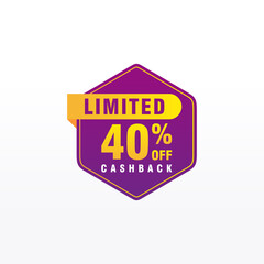 40 discount, Sales Vector badges for Labels, , Stickers, Banners, Tags, Web Stickers, New offer. Discount origami sign banner