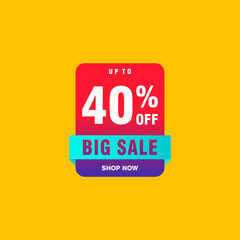 40 discount, Sales Vector badges for Labels, , Stickers, Banners, Tags, Web Stickers, New offer. Discount origami sign banner