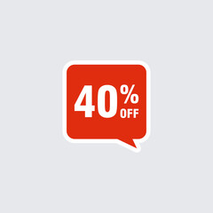 40 discount, Sales Vector badges for Labels, , Stickers, Banners, Tags, Web Stickers, New offer. Discount origami sign banner