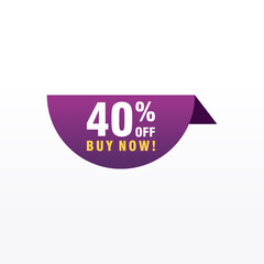 40 discount, Sales Vector badges for Labels, , Stickers, Banners, Tags, Web Stickers, New offer. Discount origami sign banner