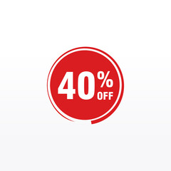 40 discount, Sales Vector badges for Labels, , Stickers, Banners, Tags, Web Stickers, New offer. Discount origami sign banner