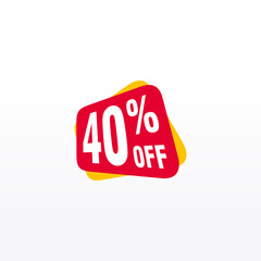 40 discount, Sales Vector badges for Labels, , Stickers, Banners, Tags, Web Stickers, New offer. Discount origami sign banner