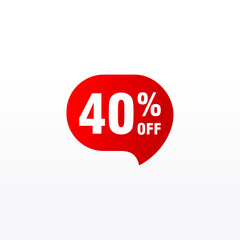 40 discount, Sales Vector badges for Labels, , Stickers, Banners, Tags, Web Stickers, New offer. Discount origami sign banner