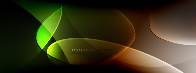 Vector abstract background - liquid bubble shapes on fluid gradient with shadows and light effects. Shiny design template for text
