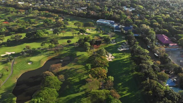 Manila Golf and Country Club from above, BGC. View from BGC to Makati. Philippines