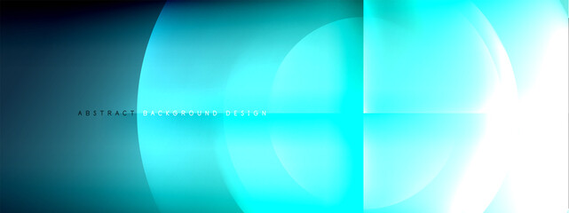 Vector abstract background - circle and cross on fluid gradient with shadows and light effects. Techno or business shiny design templates for text