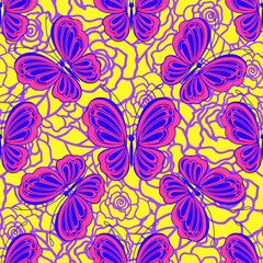 Seamless pattern of batterfiy