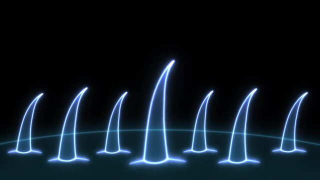 4K Neon Light Hair Animation X-ray Close Up And Big Hairline in Middle