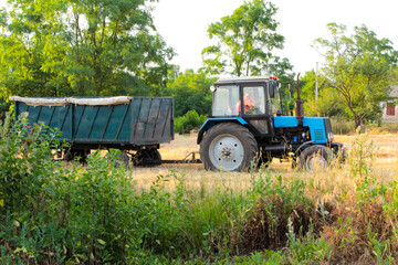 tractor in a field
