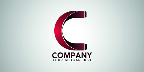 C 3d letter stylish logo design initial brand company
