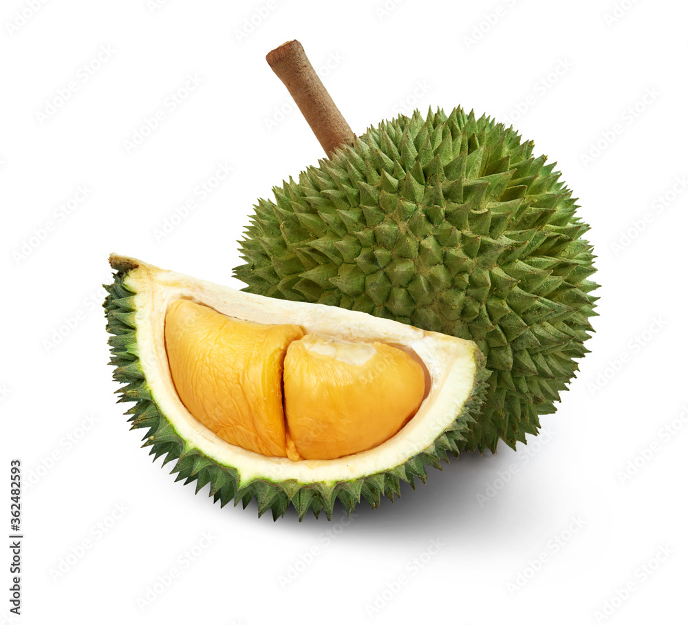 Wall mural durian isolated on white background