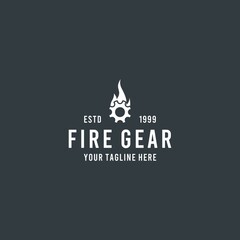 Modern flat fire gear logo design
