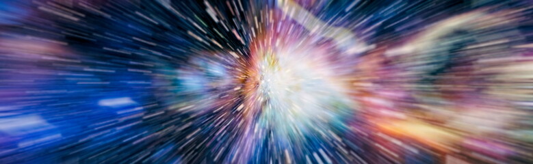Beautiful night sky with colorful nebulae and galaxies. Abstract image. Elements of this image...