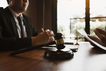 Stress at the office of the judge with the client giving an explanation about the offense.