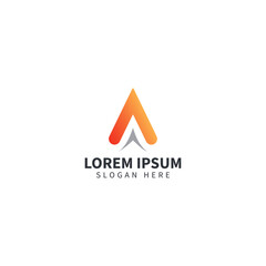 Triangle initial A template design concept vector