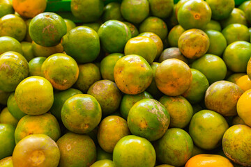 tangerines in the fruit market.