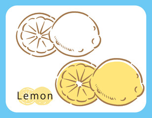 レモンのアイコンイラスト。ベクター画像。