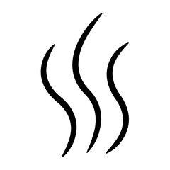 Aroma steam icon. Smoke fume line. Aromas perfume hot drink tea coffee smell. Heat vapor stink flame sign symbol. Black silhouette. Flat design. Isolated. White background.