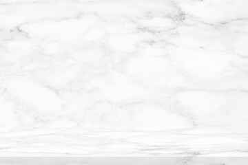 Abstract Luxury White Marble Table with Wall Background, Suitable for Product Presentation Backdrop, Display, and Mock up.