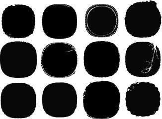 Grunge post Stamps Collection, Circles. Banners, Insignias , Logos, Icons, Labels and Badges Set . vector distress textures.blank shapes.
