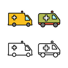 set of Ambulance Icons. Ambulance Icon Design