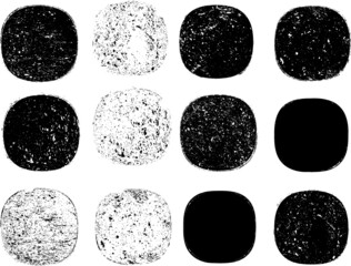 Grunge post Stamps Collection, Circles. Banners, Insignias , Logos, Icons, Labels and Badges Set . vector distress textures.blank shapes.