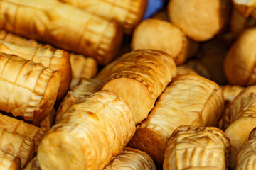 Traditional polish oscypek cheese pieces
