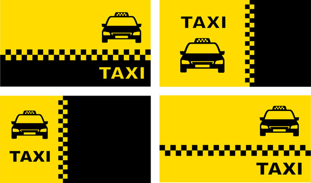 set of taxi background with place for text
