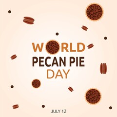 World Pecan Pie Day Vector Illustration