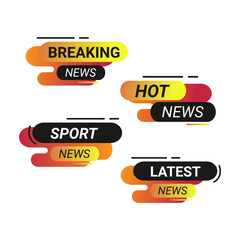 Breaking news badge message information template for design element background