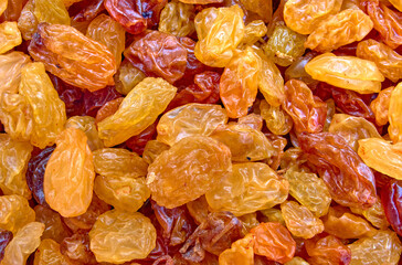 scattered raisins as a background on the surface