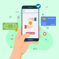 Vector of Digital Money Donation Design Template