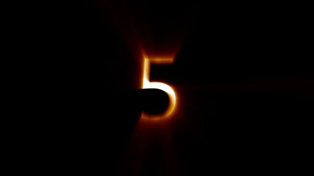 Countdown numbers from 10 to 1. Animation 4k
