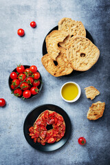 Friselle with tomato, oil and origano